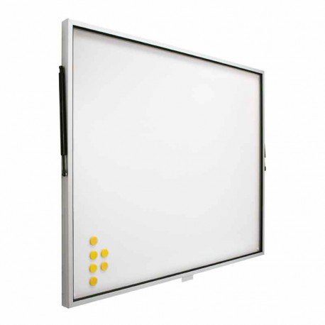 Vitrina de anuncios pizarra blanca con puerta telescópica