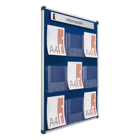 Expositor de información portafolletos mural A4
