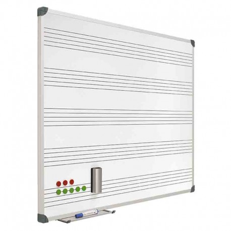 Pizarra blanca acero vitrificado pentagrama