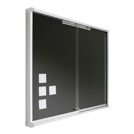 Vitrina de anuncios corcho tapizado con luz