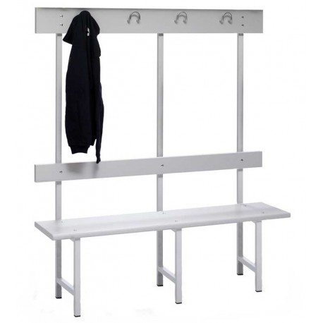 Banco estratificado con respaldo y perchero