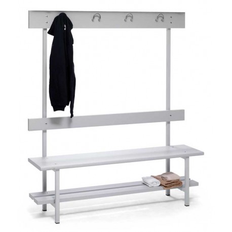 Banco estratificado con zapatero, respaldo y perchero