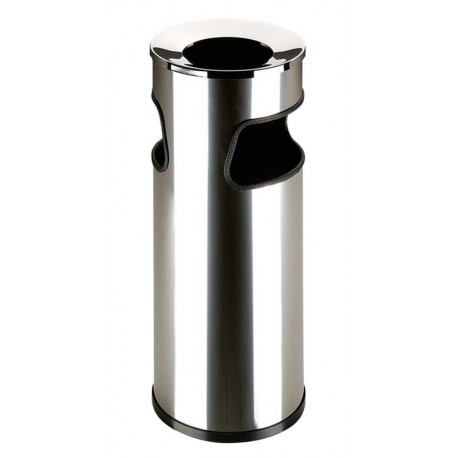 Papelera con cenicero acero satinado Inox