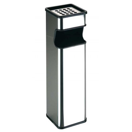 Papelera con cenicero acero satinado Inox