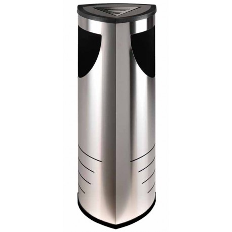 Papelera con cenicero acero satinado Shape