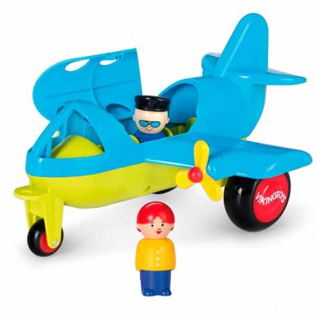 Avión de pasajeros con 2 personajes