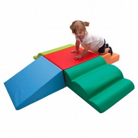 Conjunto bloque, rampa, escalera, ondas y rampa curva