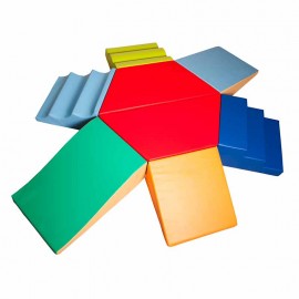 Conjunto hexágono, escaleras y rampas