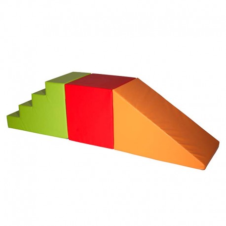 Conjunto escalera, cubo y rampa L 260 cm