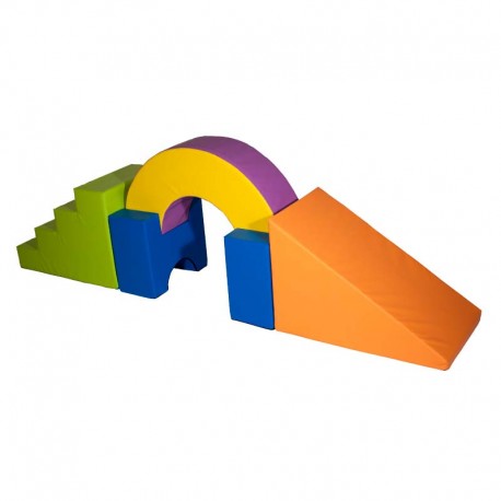 Conjunto escalera, puente, rampa h 100 cm