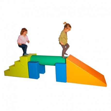 Conjunto escalera, tubo y rampa