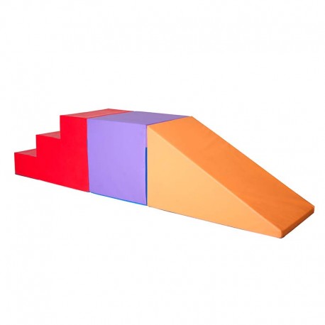 Conjunto gimnasia escalera, cubo y rampa