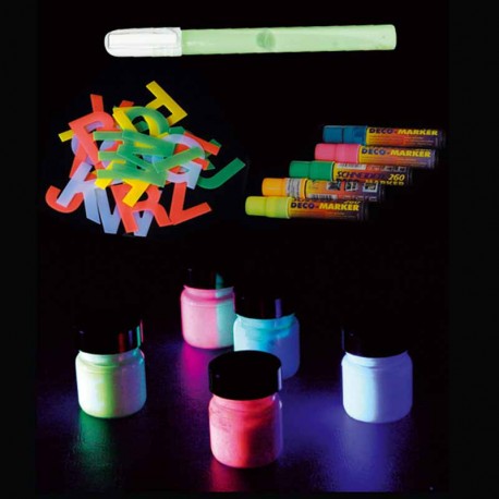 Conjunto pinturas, rotulador, letras y marcadores UV