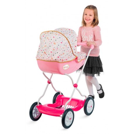 Cochecito muñecas con capota plegable