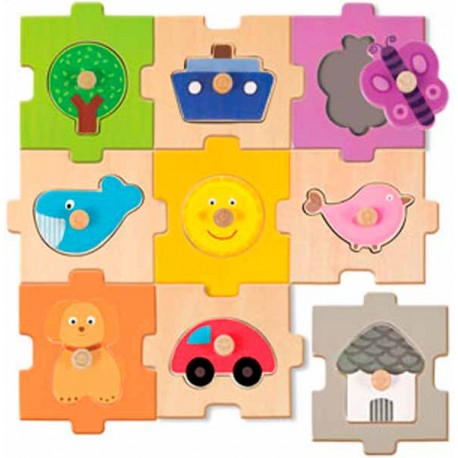 Puzzle madera 18 piezas intercambiable