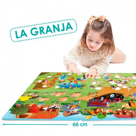 Puzzles cooperativos espuma 15 piezas granja