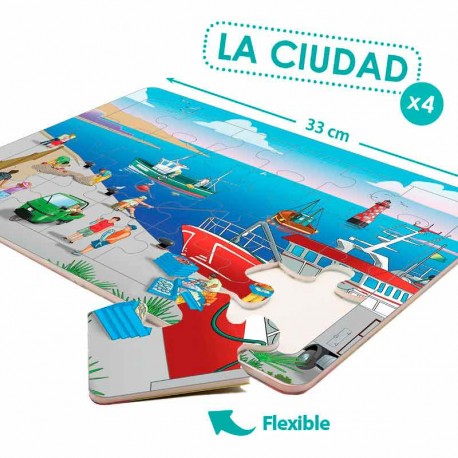 Puzzles cooperativos espuma 15 ciudad