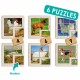 Puzzles progresivos madera animales de granja
