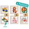Puzzles progresivos madera 6 juguetes