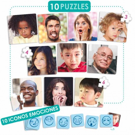 Puzzles cartón 10 emociones básicas