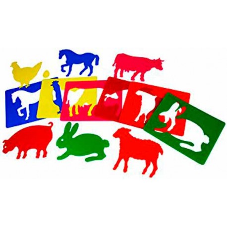 Plantillas animales granja opacas