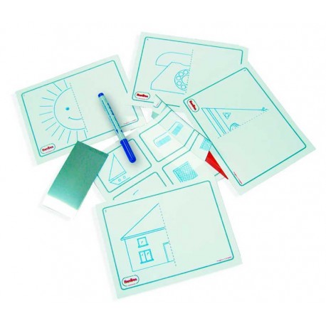 Tarjetas de simetría con espejos