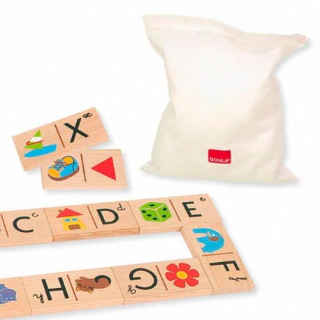 Dominó madera abecedario