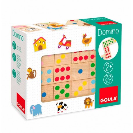 Dominó madera números con colores