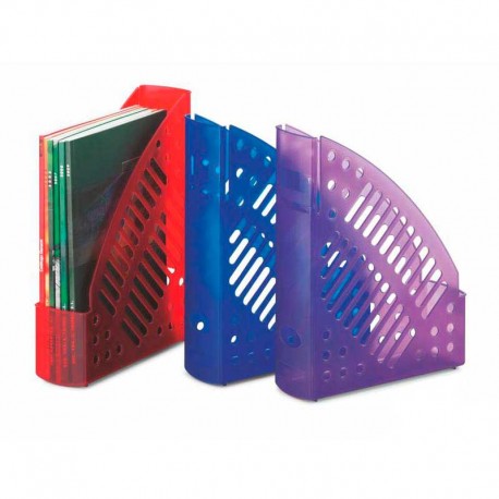 10 revisteros unicolor plástico transparente