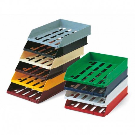 Bandejas plástico unicolor con portaetiquetas