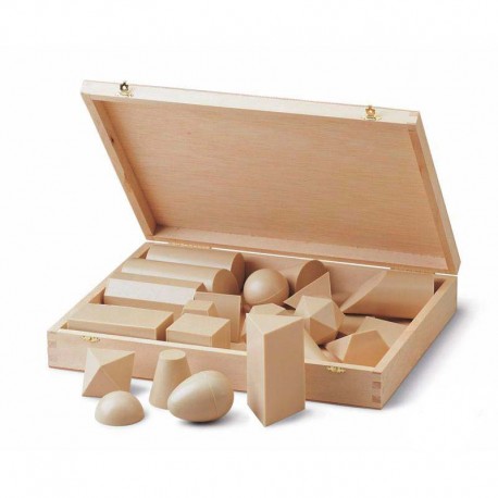 Conjunto 25 cuerpos geométricos madera