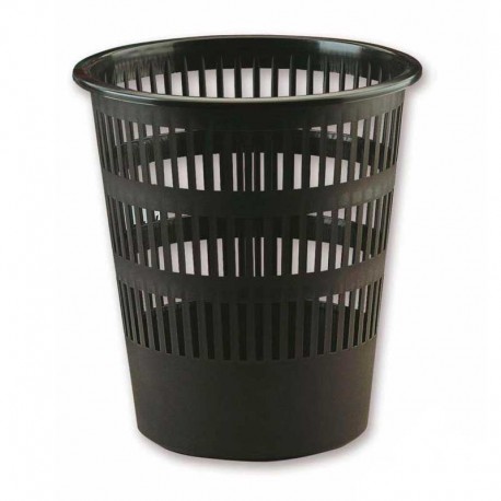 Papelera plástico negro recyline