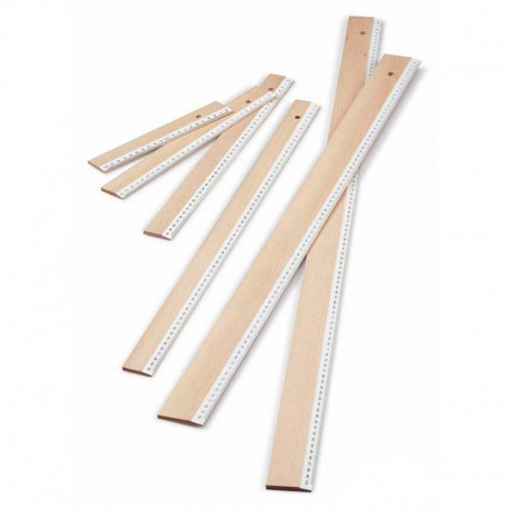 Reglas madera bisel blanco