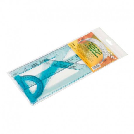 Conjunto 4 reglas plástico irrompibles