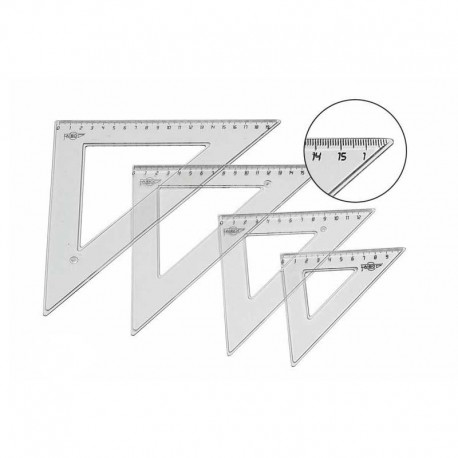 Escuadras plástico 45º graduadas