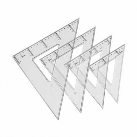 Escuadras plástico 45º doble graduación