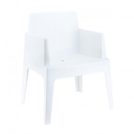 Sillón apilable plástico blanco