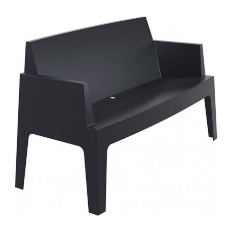 Sillón plástico 2 plazas negro