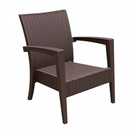 Sillón apilable plástico marrón