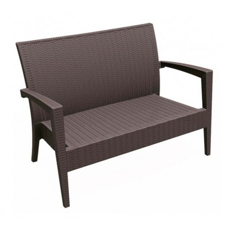 Sillón dos plazas plástico marrón