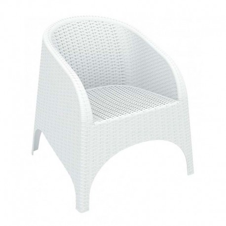 Sillón apilable plástico blanco