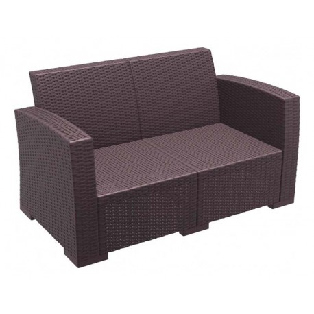 Sillón butaca doble marrón