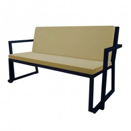 Sillón sofá apilable acolchado negro