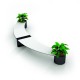Banco curvo acero con jardinera