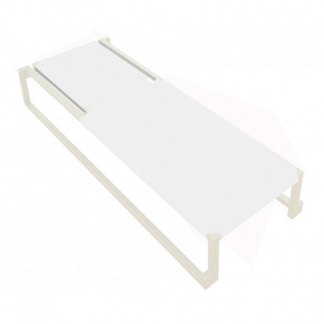 Tumbona plana apilable blanca
