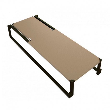 Tumbona plana apilable negro y arena