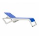 Tumbona 5 posiciones con ruedas azúl