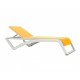 Tumbona 5 posiciones con ruedas amarilla