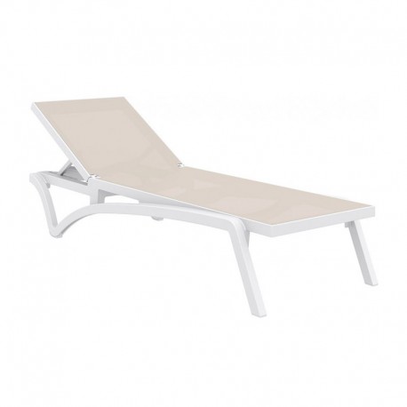 Tumbona apilable 5 posiciones beige