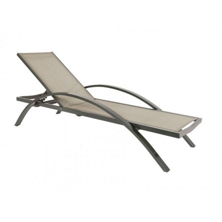 Tumbona apilable 6 posiciones aluminio